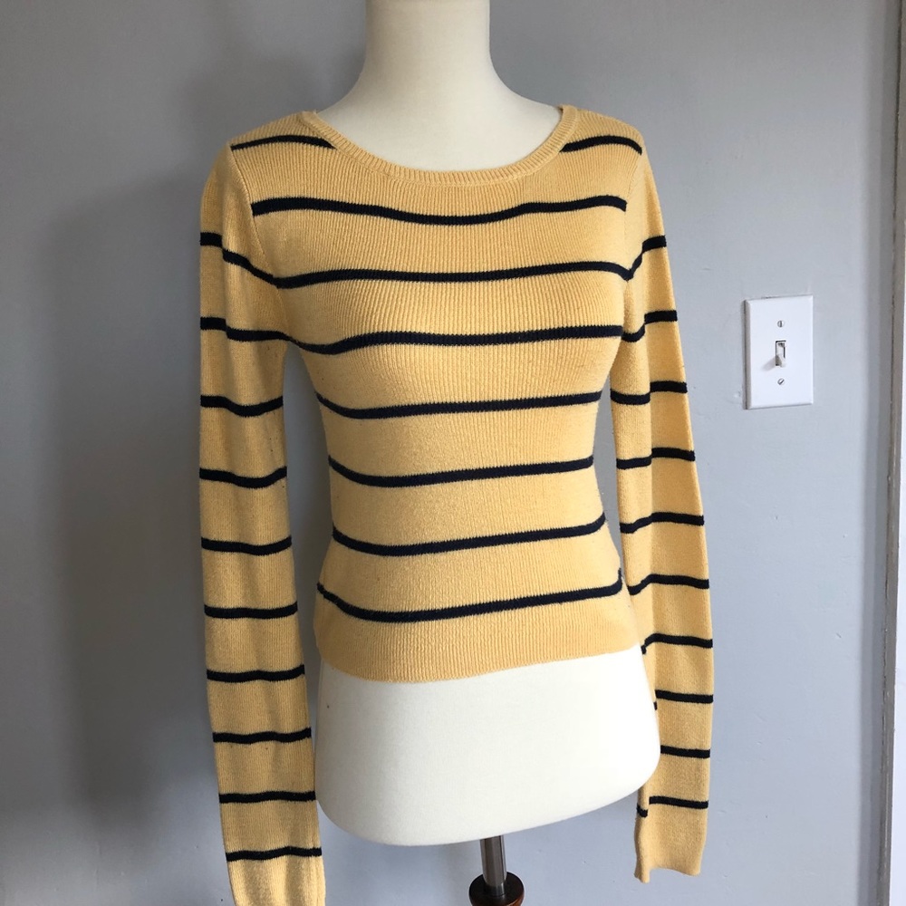 Prince & Fox yellow and navy sweater size small